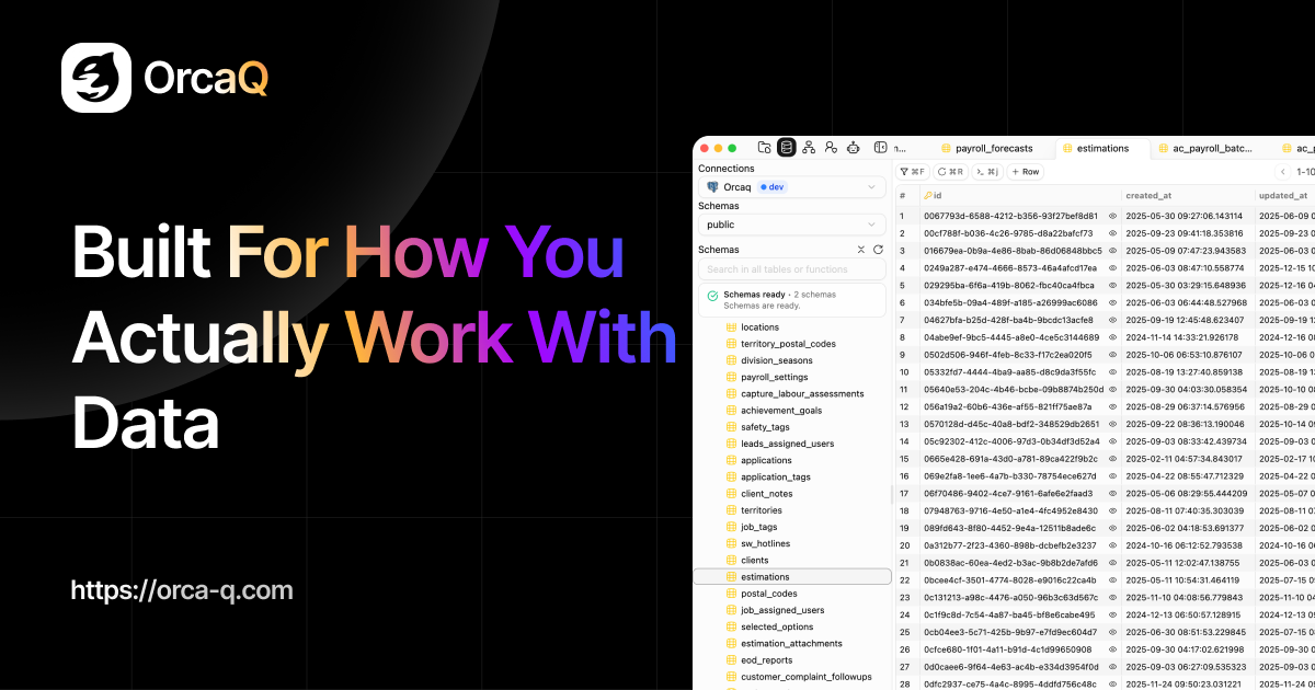 Orcaq — The open source Next Generation database client